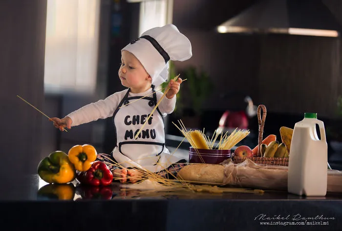 #11 Manuela, The Little Chef, Playing With Spaghetti