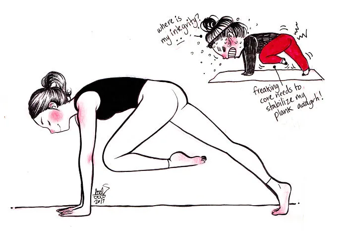Plank With Knee To Elbow Pose