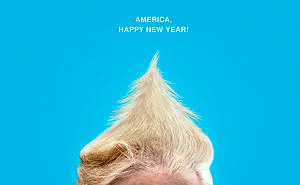 Trump Hair Christmas Tree Card