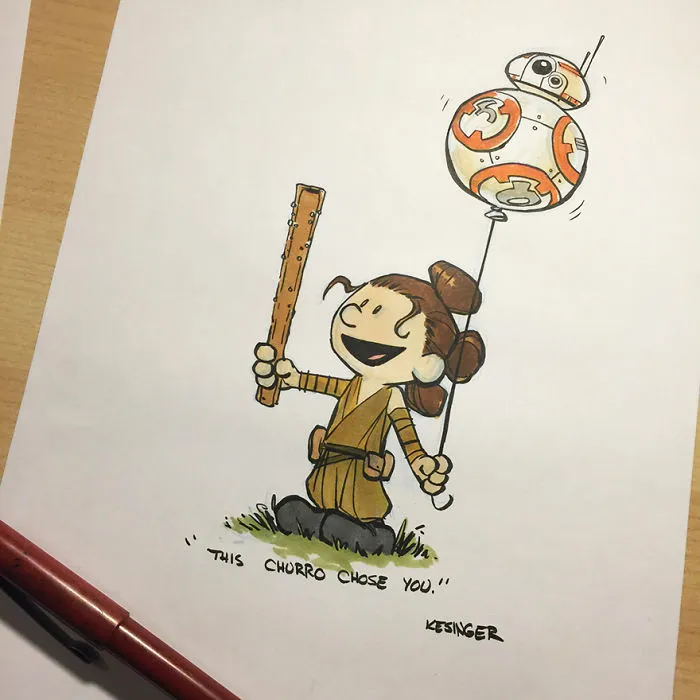 Disney Illustrator Combines Star Wars And Calvin & Hobbes, And The Result Is Adorable