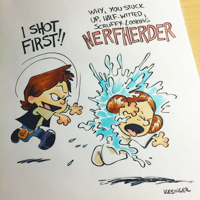 Disney Illustrator Combines Star Wars And Calvin & Hobbes, And The Result Is Adorable