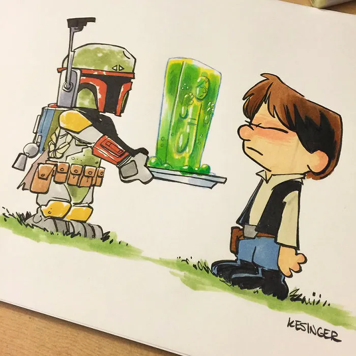 Disney Illustrator Combines Star Wars And Calvin & Hobbes, And The Result Is Adorable
