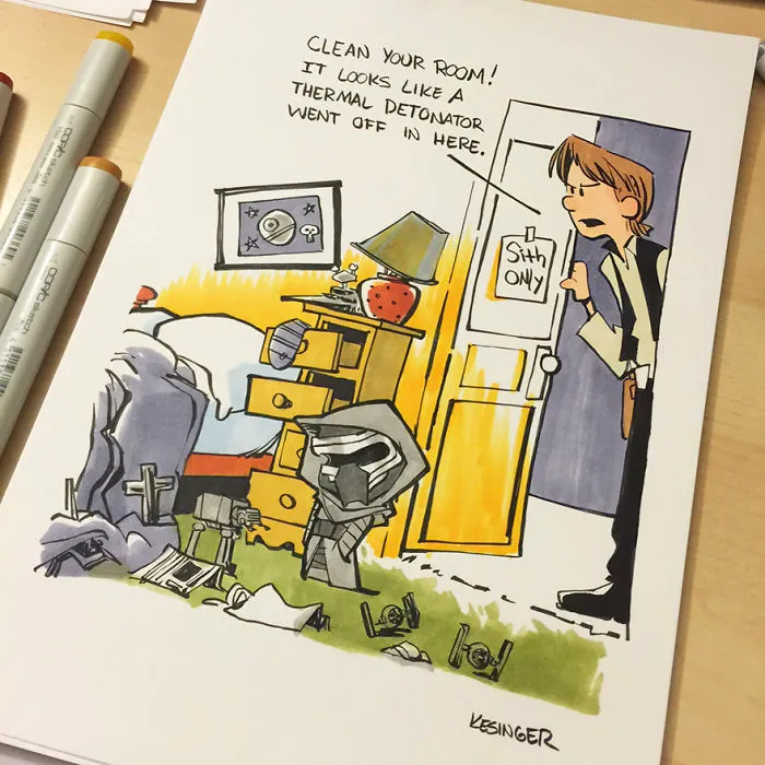 Disney Illustrator Combines Star Wars And Calvin & Hobbes, And The Result Is Adorable