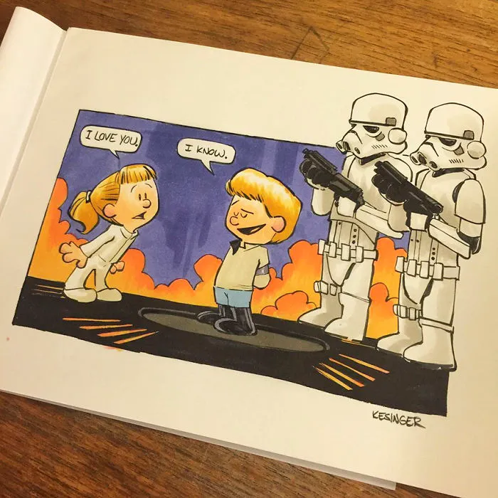 Disney Illustrator Combines Star Wars And Calvin & Hobbes, And The Result Is Adorable