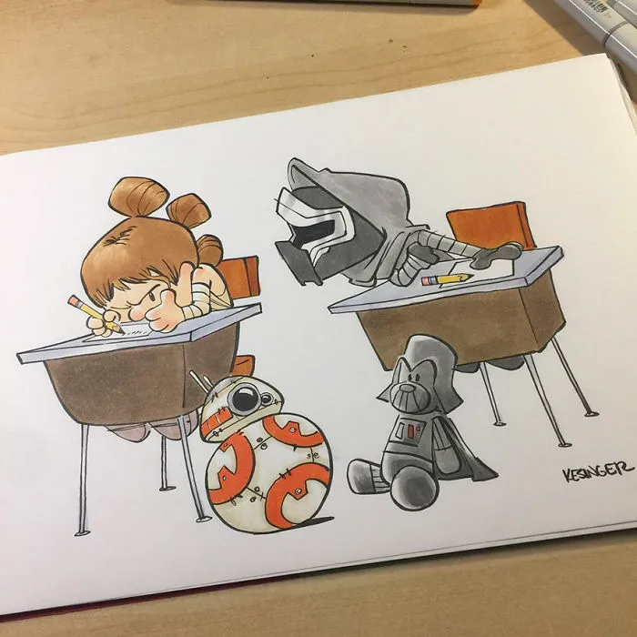 Disney Illustrator Combines Star Wars And Calvin & Hobbes, And The Result Is Adorable