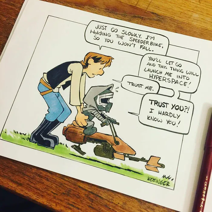 Disney Illustrator Combines Star Wars And Calvin & Hobbes, And The Result Is Adorable