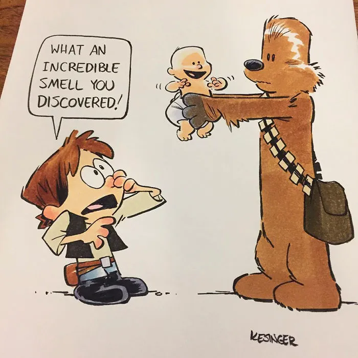 Disney Illustrator Combines Star Wars And Calvin & Hobbes, And The Result Is Adorable