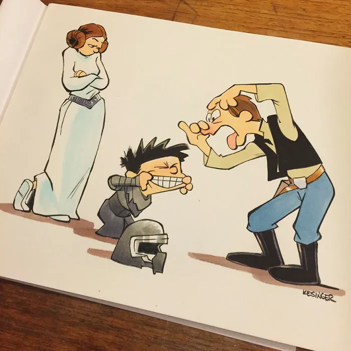 Disney Illustrator Combines Star Wars And Calvin & Hobbes, And The Result Is Adorable