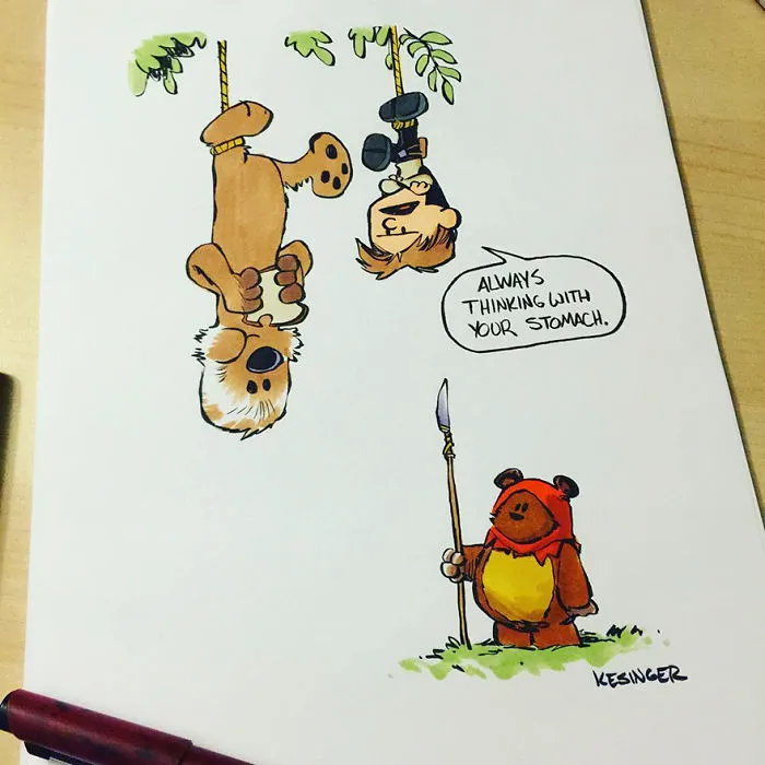 Disney Illustrator Combines Star Wars And Calvin & Hobbes, And The Result Is Adorable