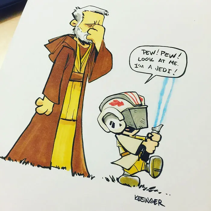Disney Illustrator Combines Star Wars And Calvin & Hobbes, And The Result Is Adorable