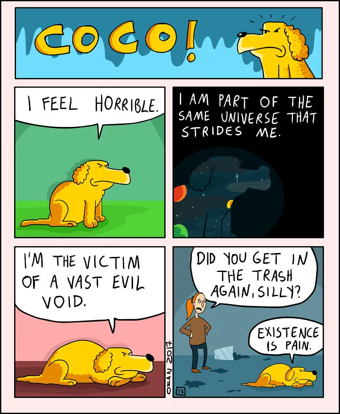17 Hilariously Pessimistic Comics About Coco The Jolly Dog That Every Pessimist Will Relate To