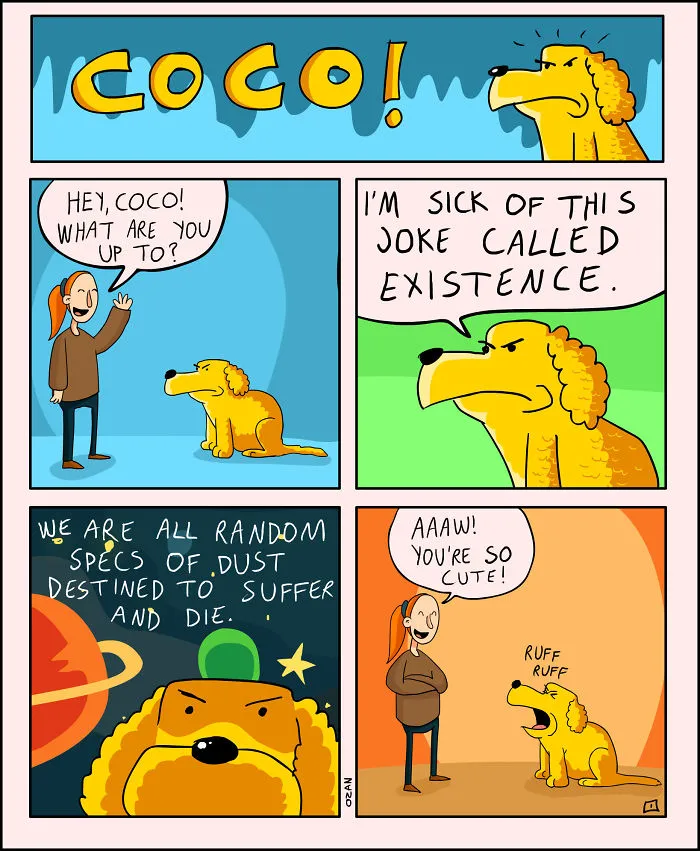 17 Hilariously Pessimistic Comics About Coco The Jolly Dog That Every Pessimist Will Relate To