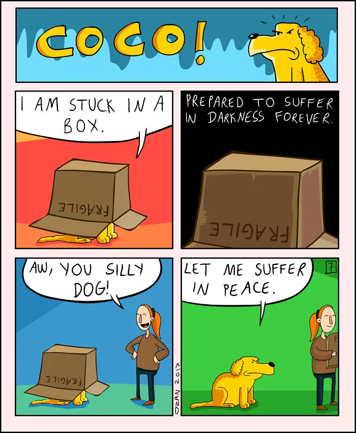 17 Hilariously Pessimistic Comics About Coco The Jolly Dog That Every Pessimist Will Relate To