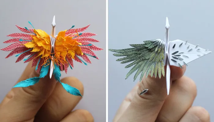 Durante 1000 días he creado y decorado una grulla de origami diaria