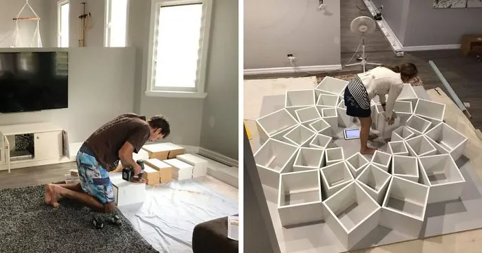 Couple Saw This DIY Bookshelf Design Online, But They Had No Idea It Would Turn Out So Good