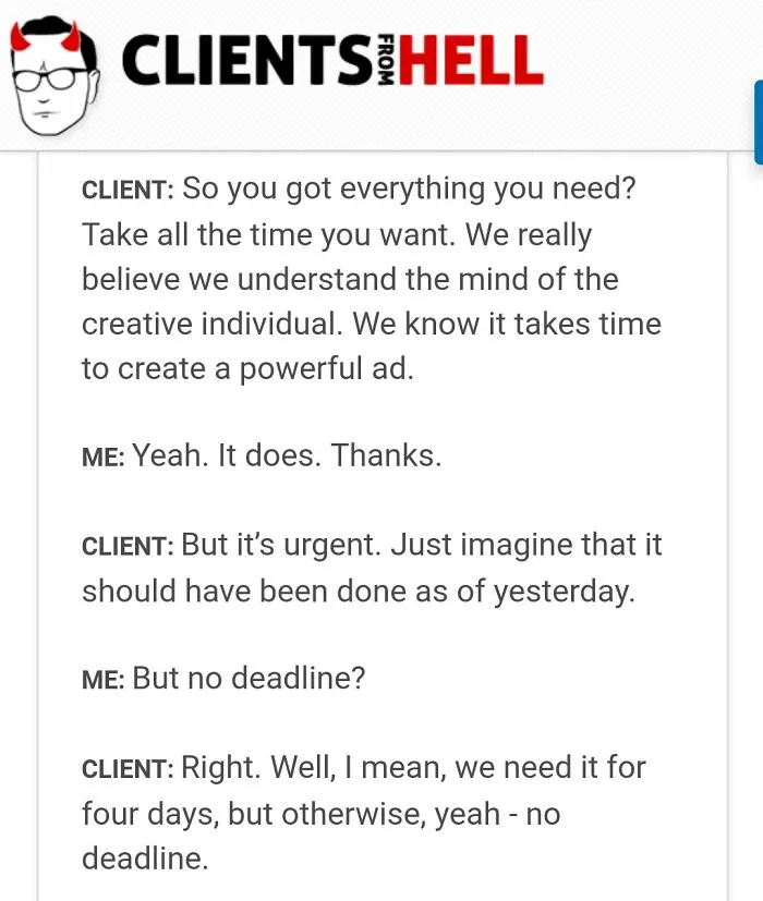 You Think Your Job Sucks? Then Take A Look At These 113 Real Conversations With Clients From Hell