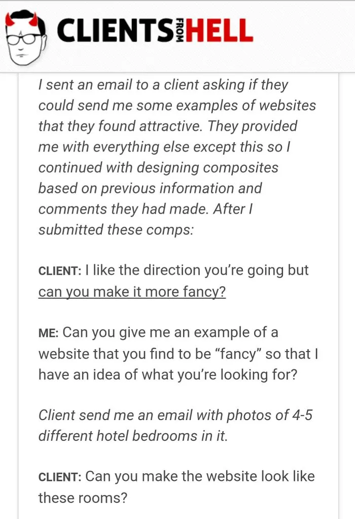 You Think Your Job Sucks? Then Take A Look At These 113 Real Conversations With Clients From Hell
