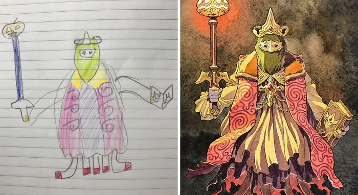 Este padre convierte los dibujos de sus hijos en increíbles personajes de anime (4ª parte)