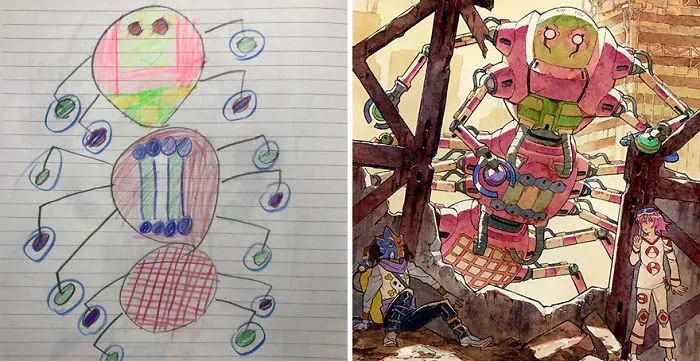 Este padre convierte los dibujos de sus hijos en increíbles personajes de anime (4ª parte)