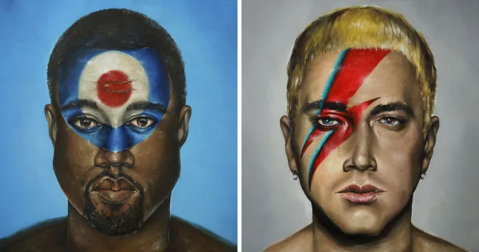 I Painted The Logos Of Classic Rock Icons Over The Faces Of Hip Hop Legends