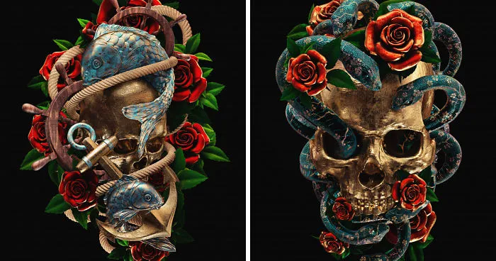I Reimagined Traditional Tattoos As 3D Illustrations