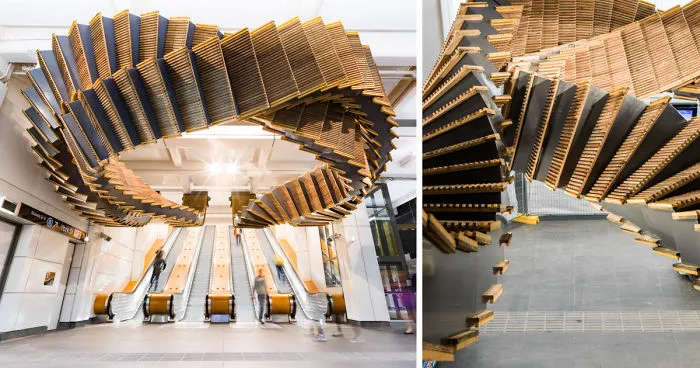 Artist Repurposes Historic Escalator To Create A Mind-Bending Installation That Feels Like A Dream