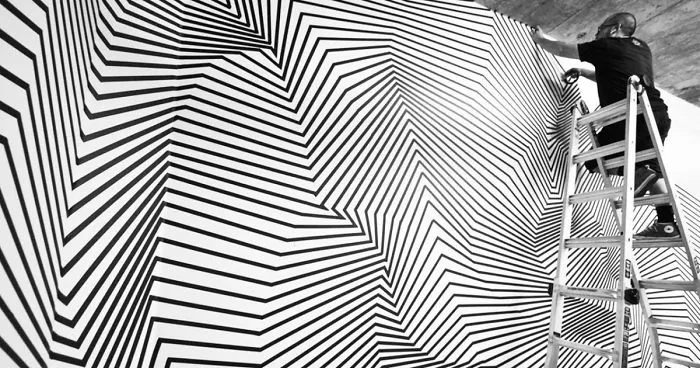 Optical Tape Art Installation: Dimensionalizing The Studio Time-Lapse