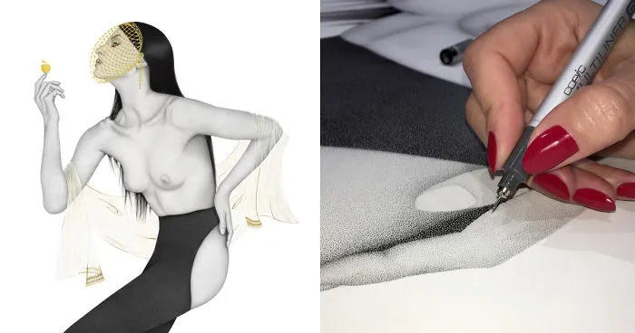 Life Size Stippling Of "Eden's Apple"