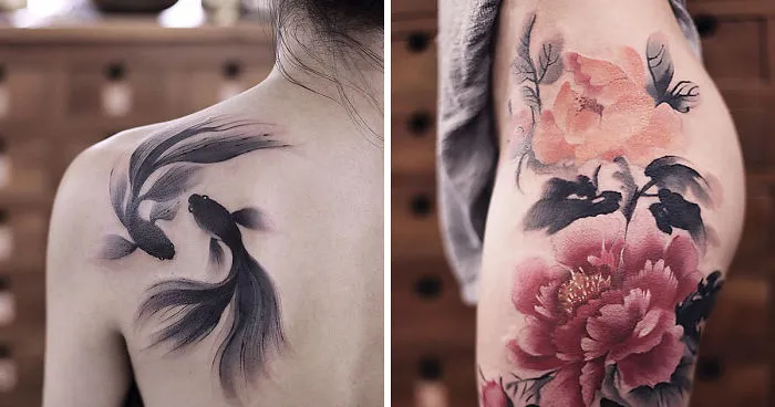 Estos tatuajes similares a acuarelas de Chen Jie te harán desear tener uno tú también