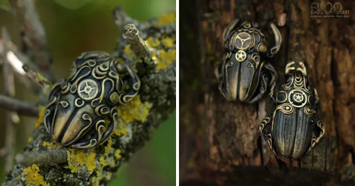 Beetles In Steampunk And Biomechanics Stylistics
