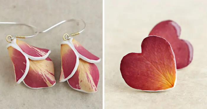 Artist Created Jewelry From Real Rose Petals