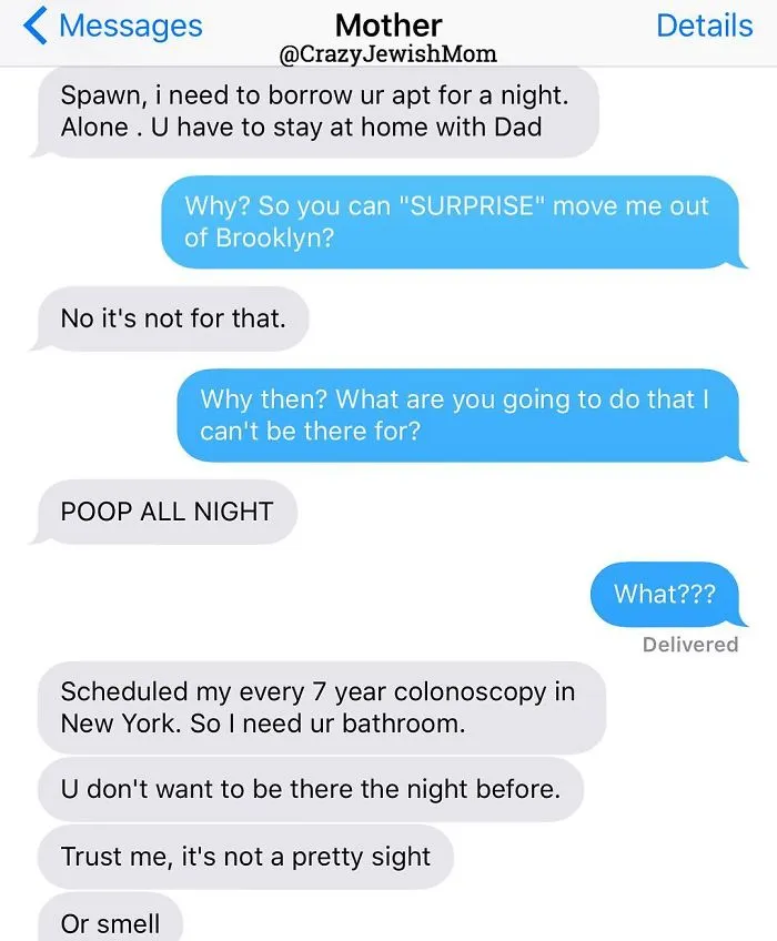 Daughter Posts Brutally Honest Texts That She Receives From Her Crazy Jewish Mother, And It's Hilarious