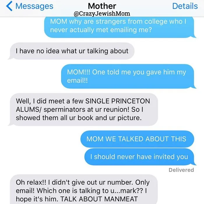 Daughter Posts Brutally Honest Texts That She Receives From Her Crazy Jewish Mother, And It's Hilarious