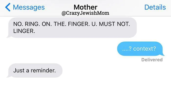 Daughter Posts Brutally Honest Texts That She Receives From Her Crazy Jewish Mother, And It's Hilarious
