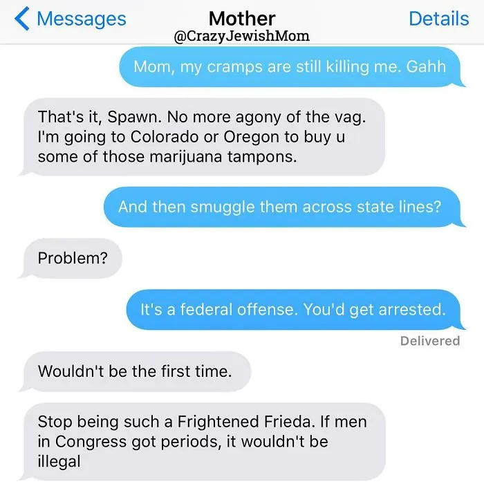 Daughter Posts Brutally Honest Texts That She Receives From Her Crazy Jewish Mother, And It's Hilarious