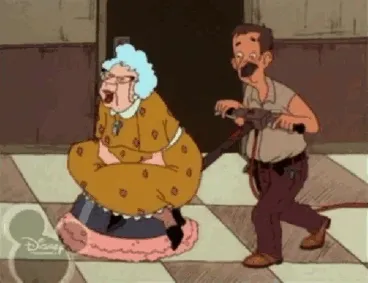 Menos mal que no recuerdo a la señora Finster haciendo esto