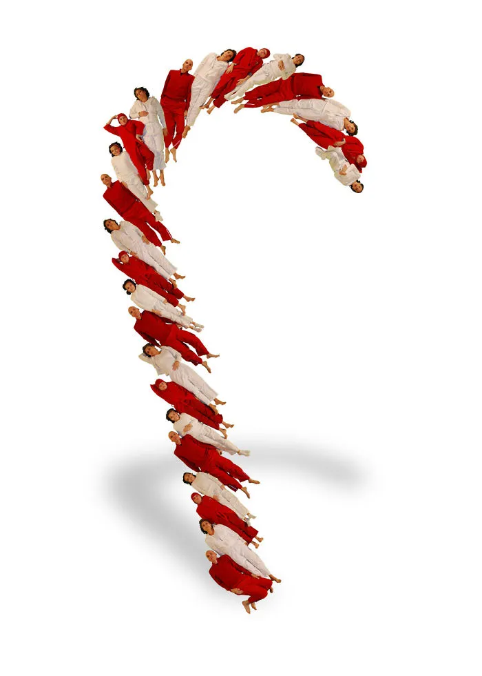 Human Candy Cane Card