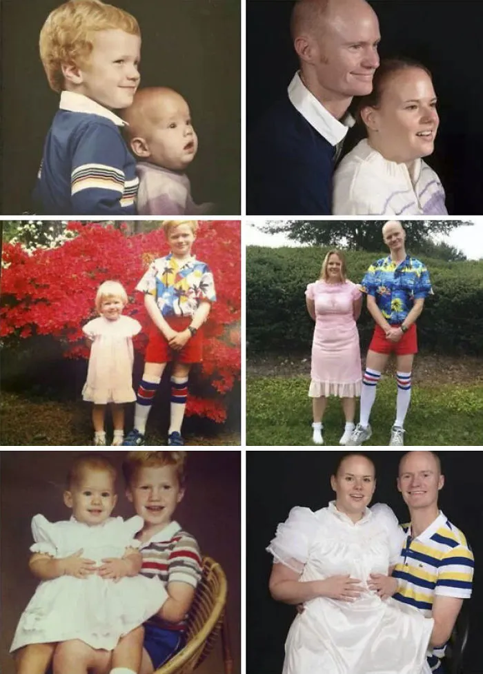 Christmas Card Photo From My Friend And His Sister. I'd Say They Nailed It
