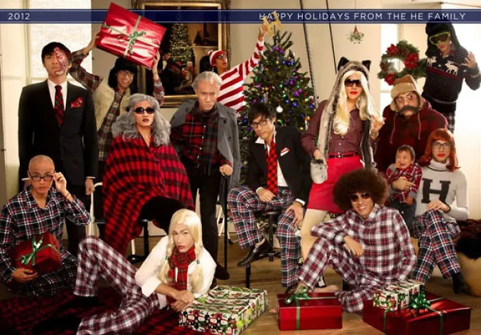 A New York-Based Photographer Who Goes To Great Lengths Each Year To Snap The Shot For His Annual Christmas Card Posed As A Whole Family For His Holiday Card