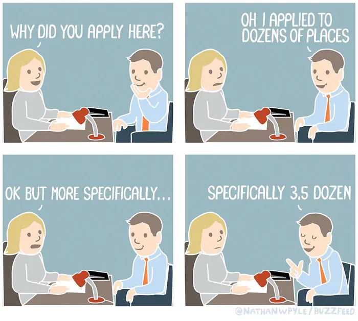 10 Hilarious Comics Show What Not To Say During Job Interviews