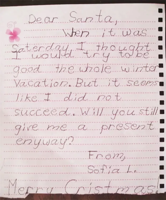 This Is The Letter My Niece Sent To Santa. She's 7
