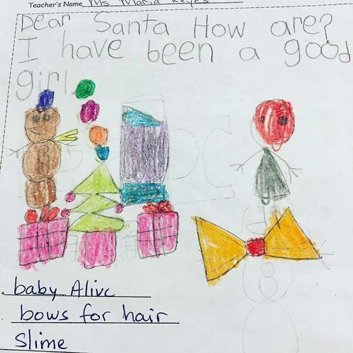 I Love That The Teacher Had To Interpret This Little Girl’s List For Santa