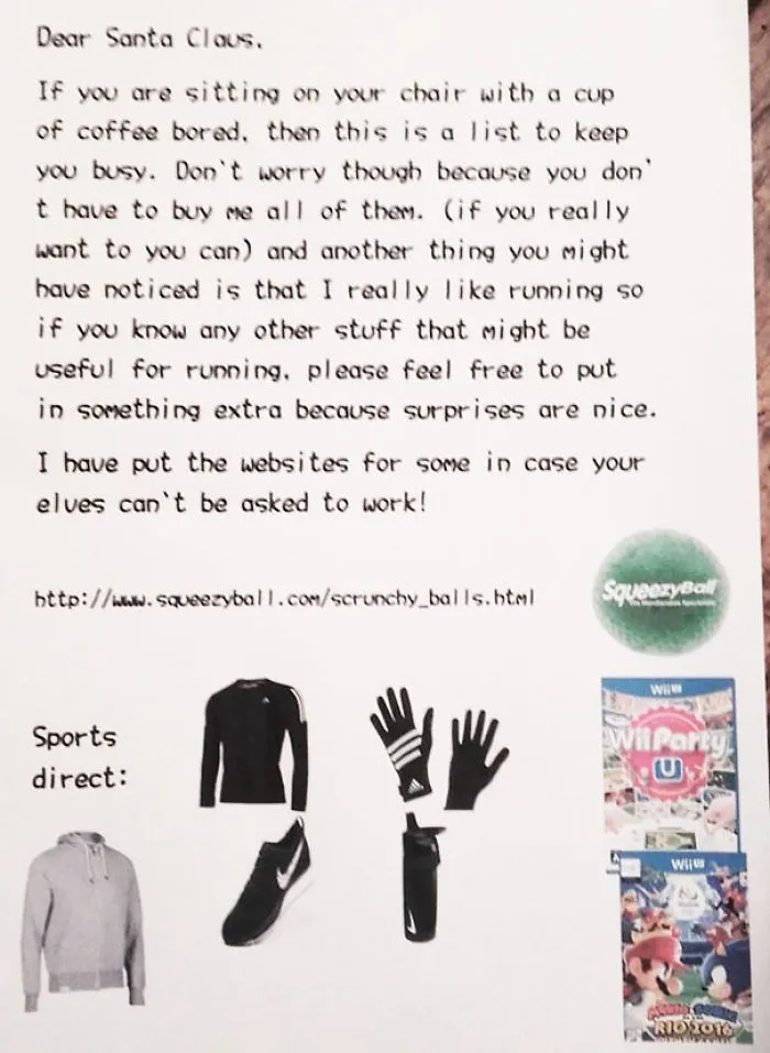 Letter To Santa From 12-Years-Old
