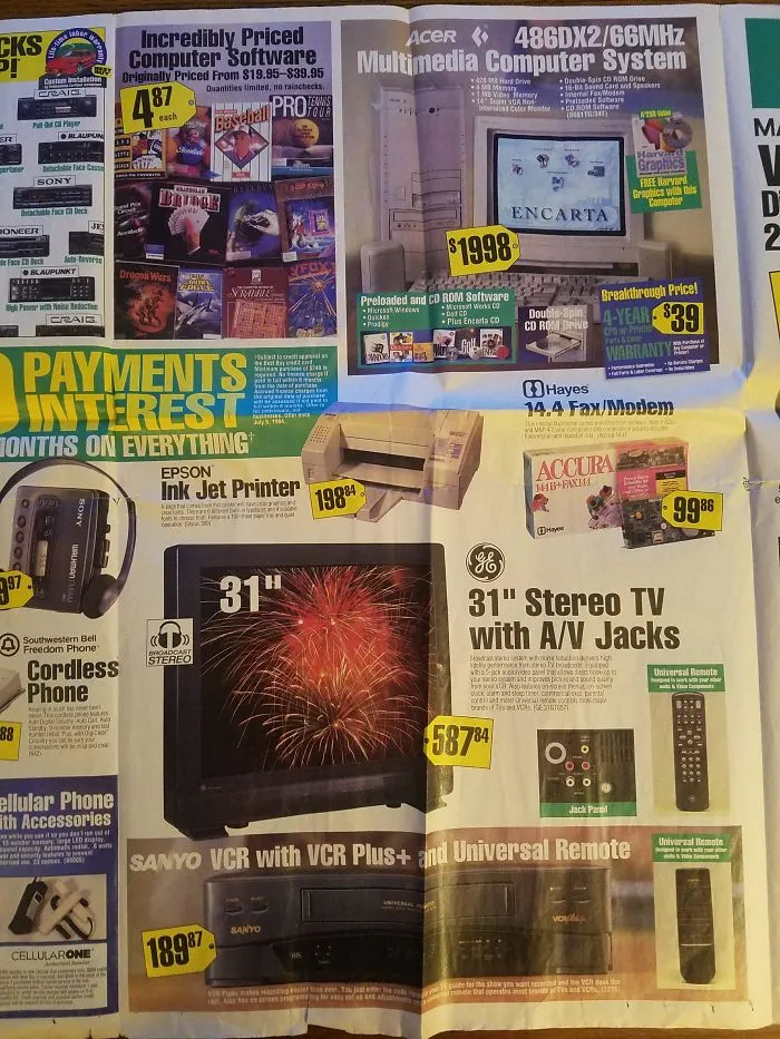 Best Buy Flyer From 1994 Shows The Hottest Technology From Days Gone By, And It's Hilarious Now