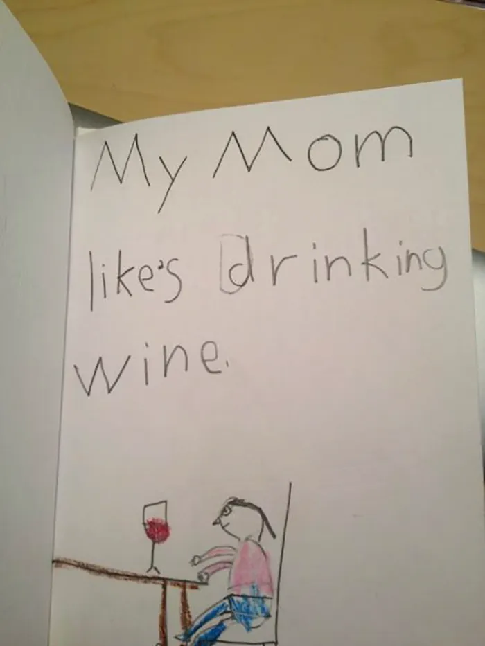 My Friends Daughter Had A School Assignment To Draw "Family Card"