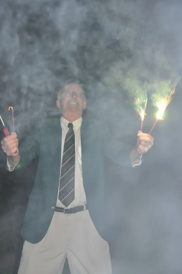 Had Sparklers At My Wedding Reception Last Night. I Think They Won Over My Father-In-Law