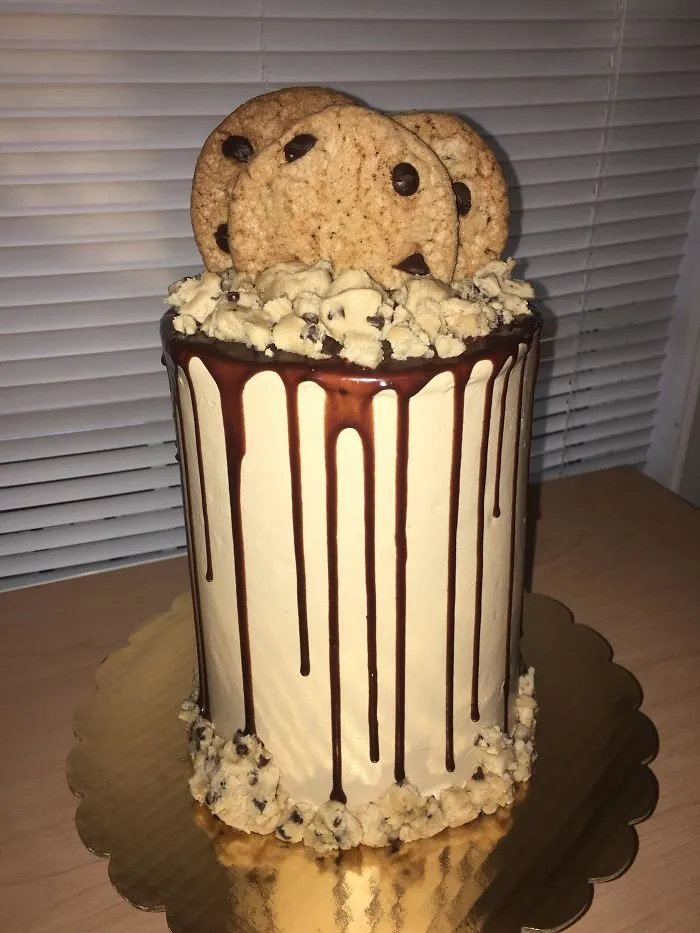 Chocolate Chip Cookie Dough Cake I Made For My Birthday This Year
