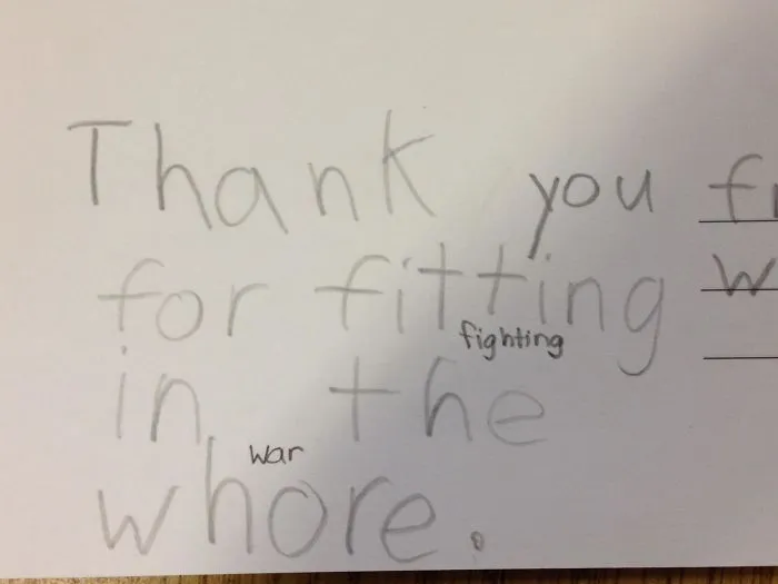 My Best Friend Is An Elementary School Teacher. Her Students Are Writing Postcards To Veterans. This Happened
