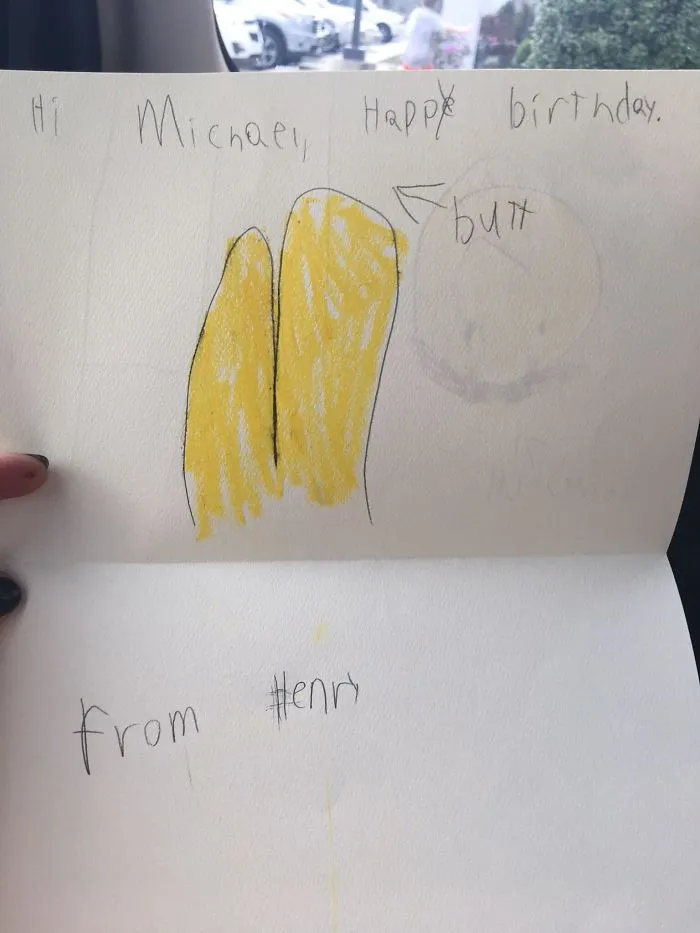 My Kid Made His Buddy A Birthday Card