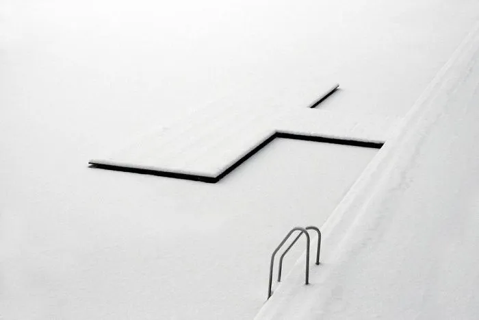 Fresh Snow On Frozen Lake